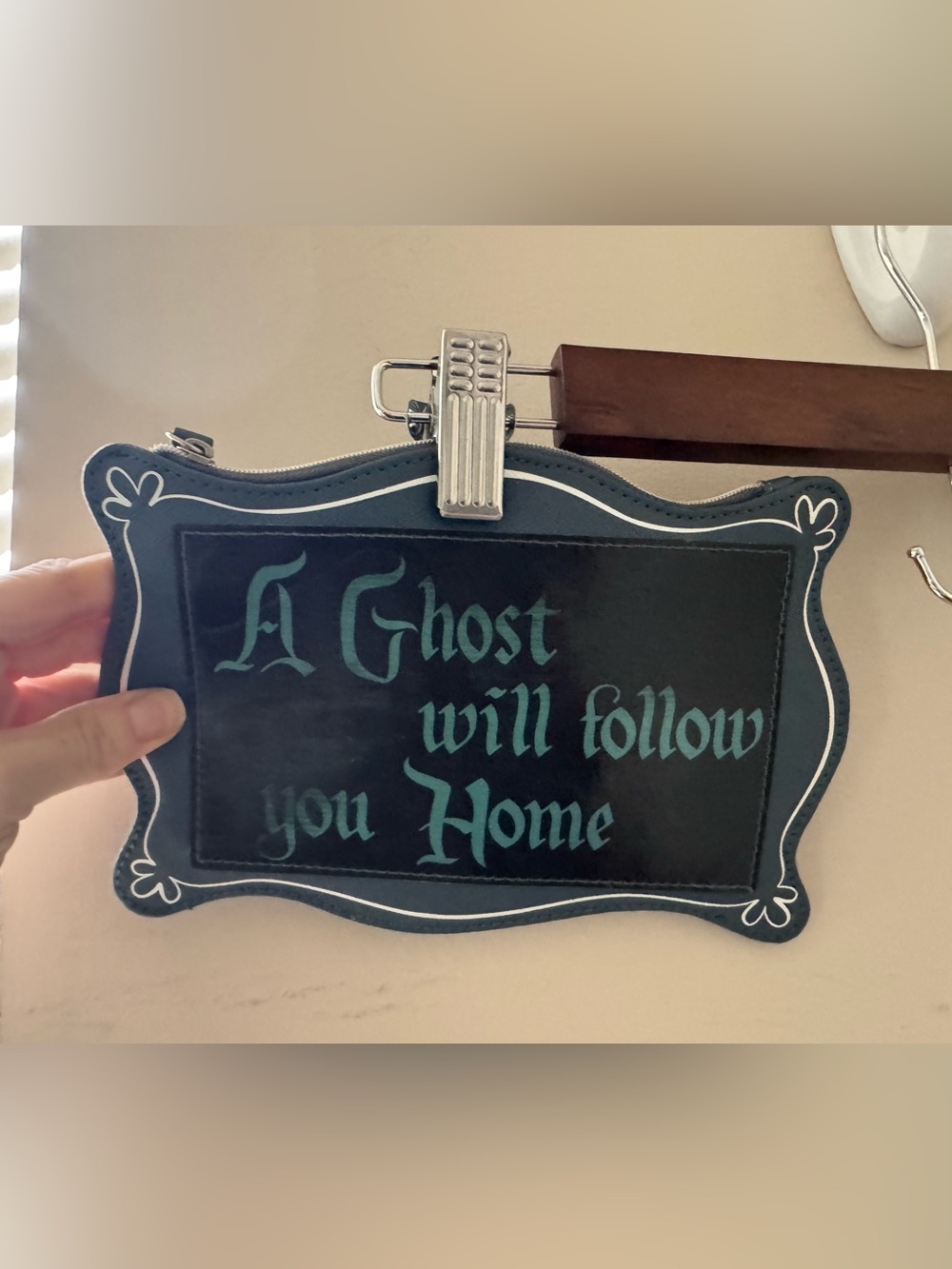 Disney Parks Haunted Mansion Hitchhiking Ghosts Lenticular Zipper Pouch Clutch